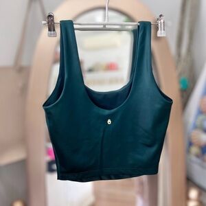 spiritual gangster Indie Wet Look Crop Tank Deep Forest Green size XS brand new